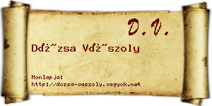 Dózsa Vászoly névjegykártya